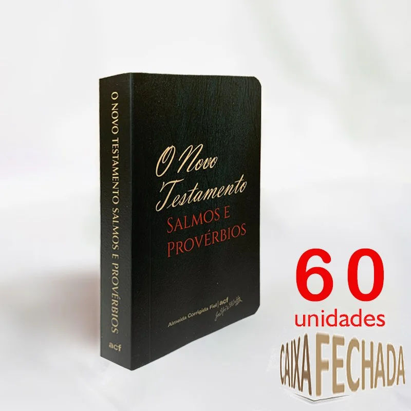 Novo Test. ACF de Bolso com Salmos e Prov. - Preto - Caixa Fechada 60 unid. - cód. 5018x