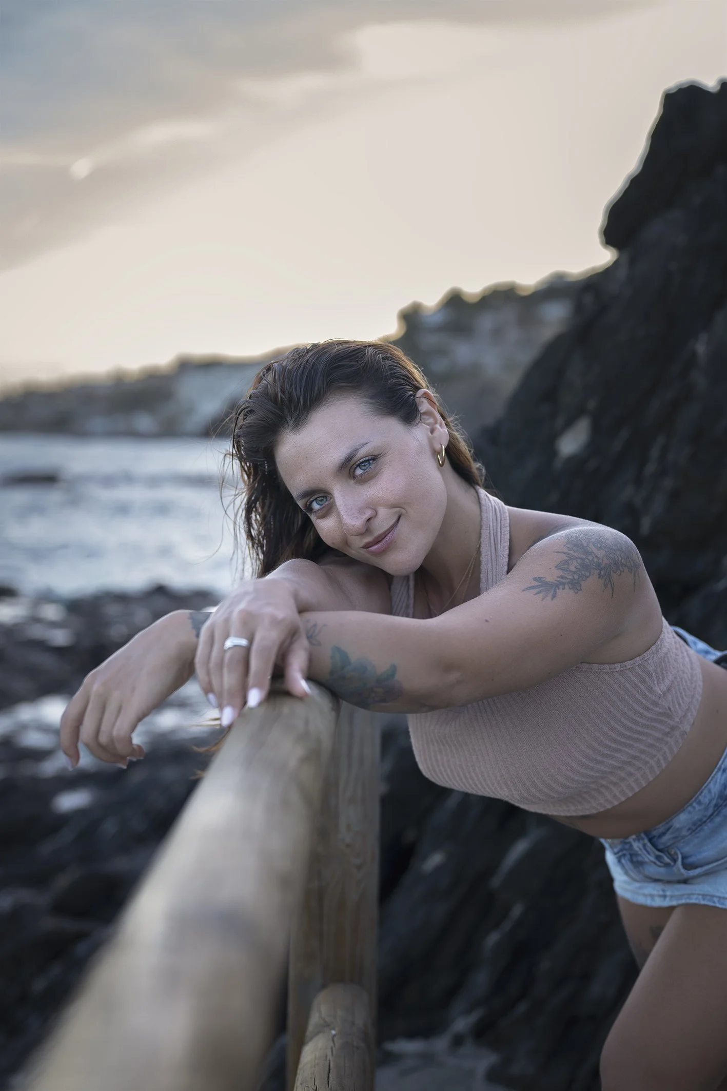 sesión de fotos estilo boudoir en la playa en Málaga
