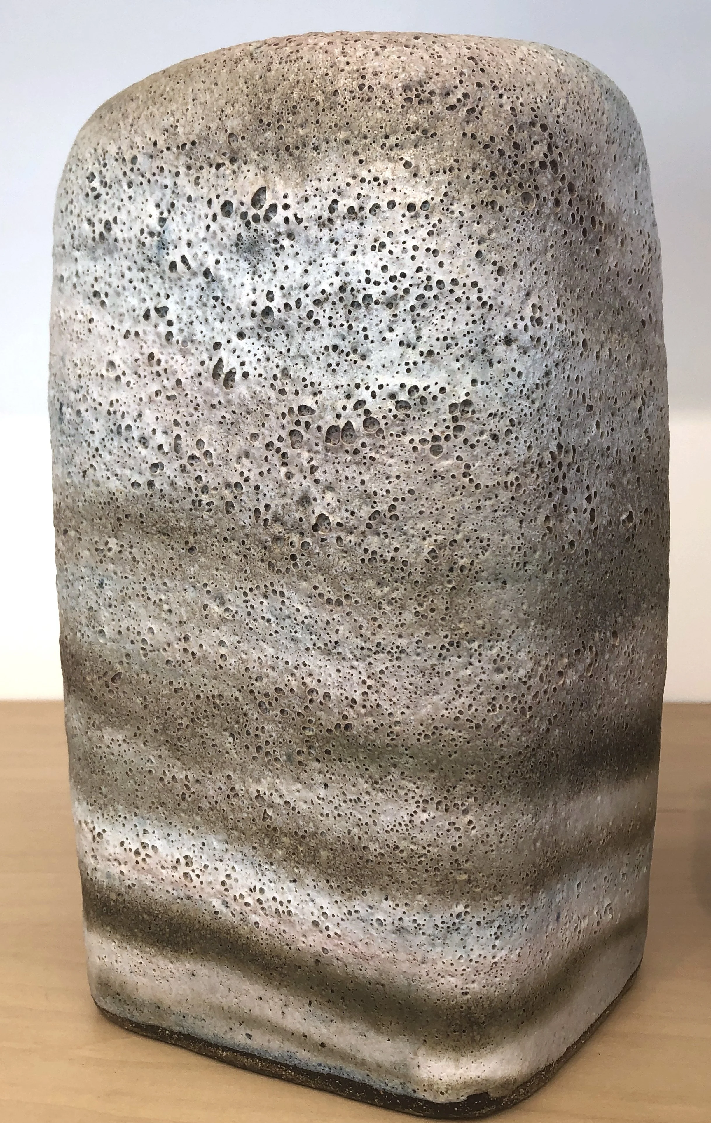 Rie, Lucie Potato Vase Square Base w Round Top 9.5 x 5 x 5 .jpg