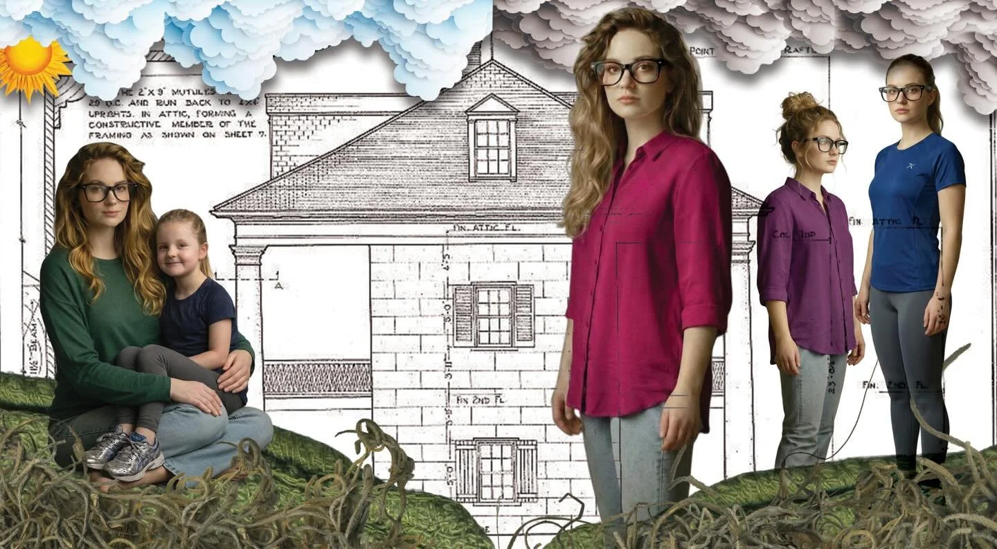 Some pieces of us feel ancient. Some feel newly formed. Some protect. Some are still small enough to need caring for.

Memory rarely shows up as one clean image. It comes in layers. Fragments. Blueprints. Weather patterns. Roots.

I made this from a 