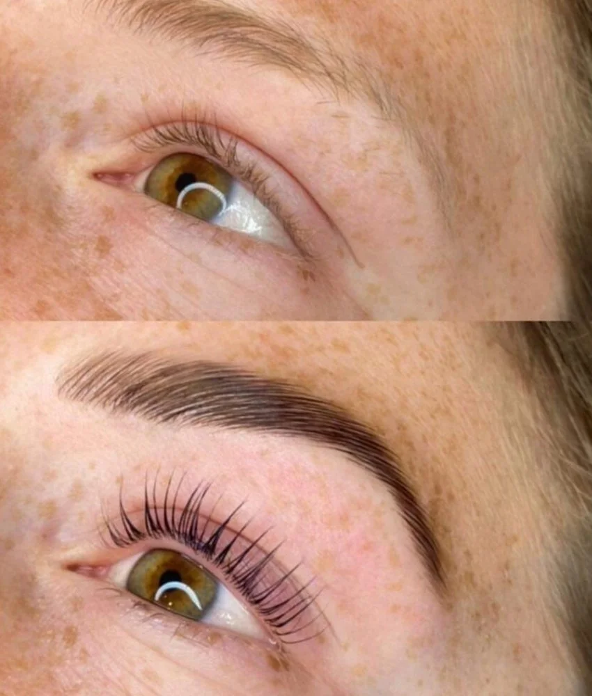 Wimpernlifting inklusive färben vorher/nachher