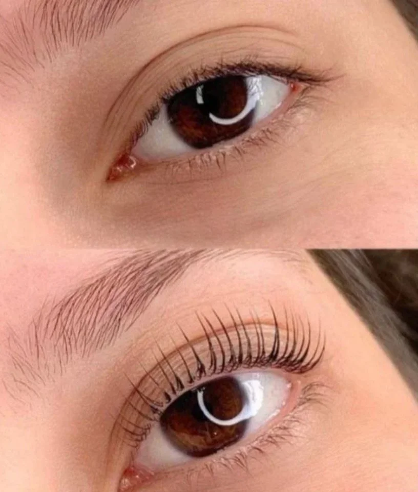 Wimpernlifting vorher/nachher