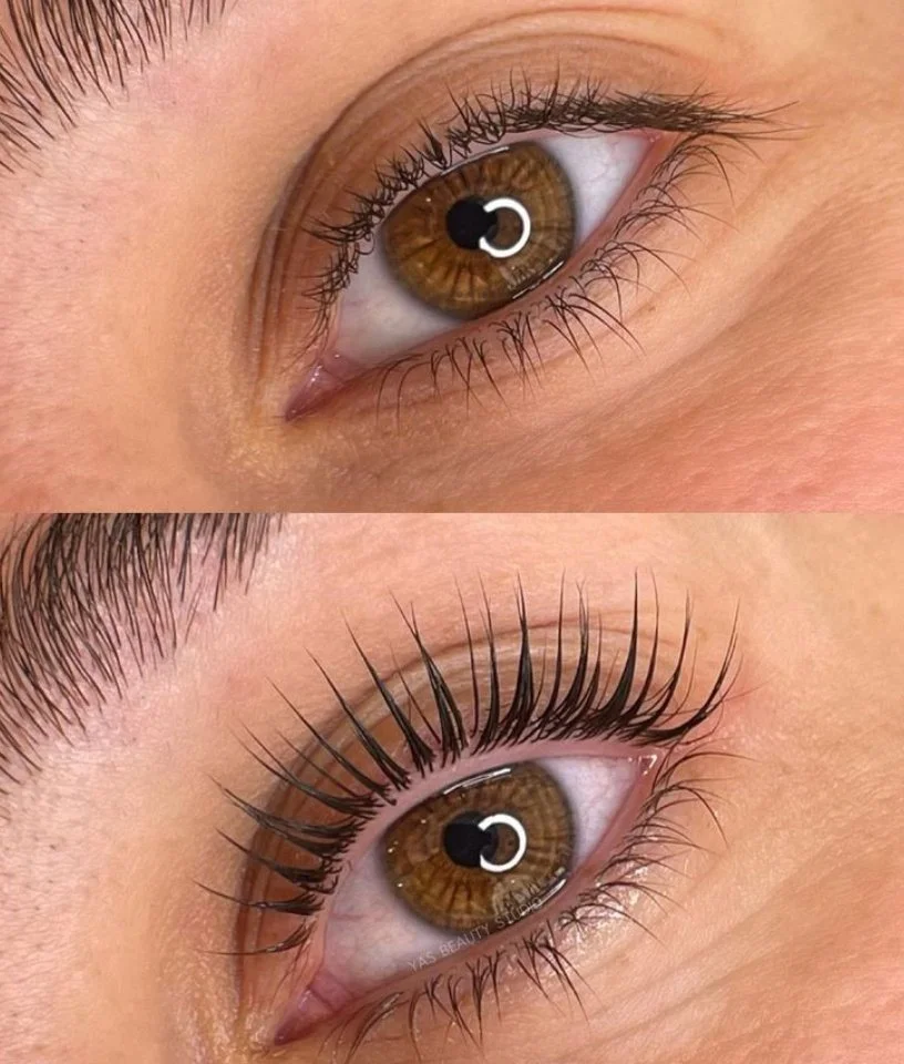 Wimpernlifting vorher/nachher
