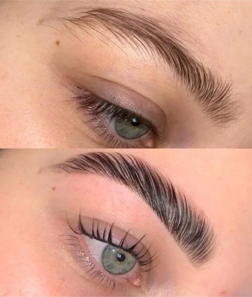 OH BROW Studio Signature Brows (Brow Lifting) inklusive färben & formen der Augenbrauen - vorher/nachher Ergebnis