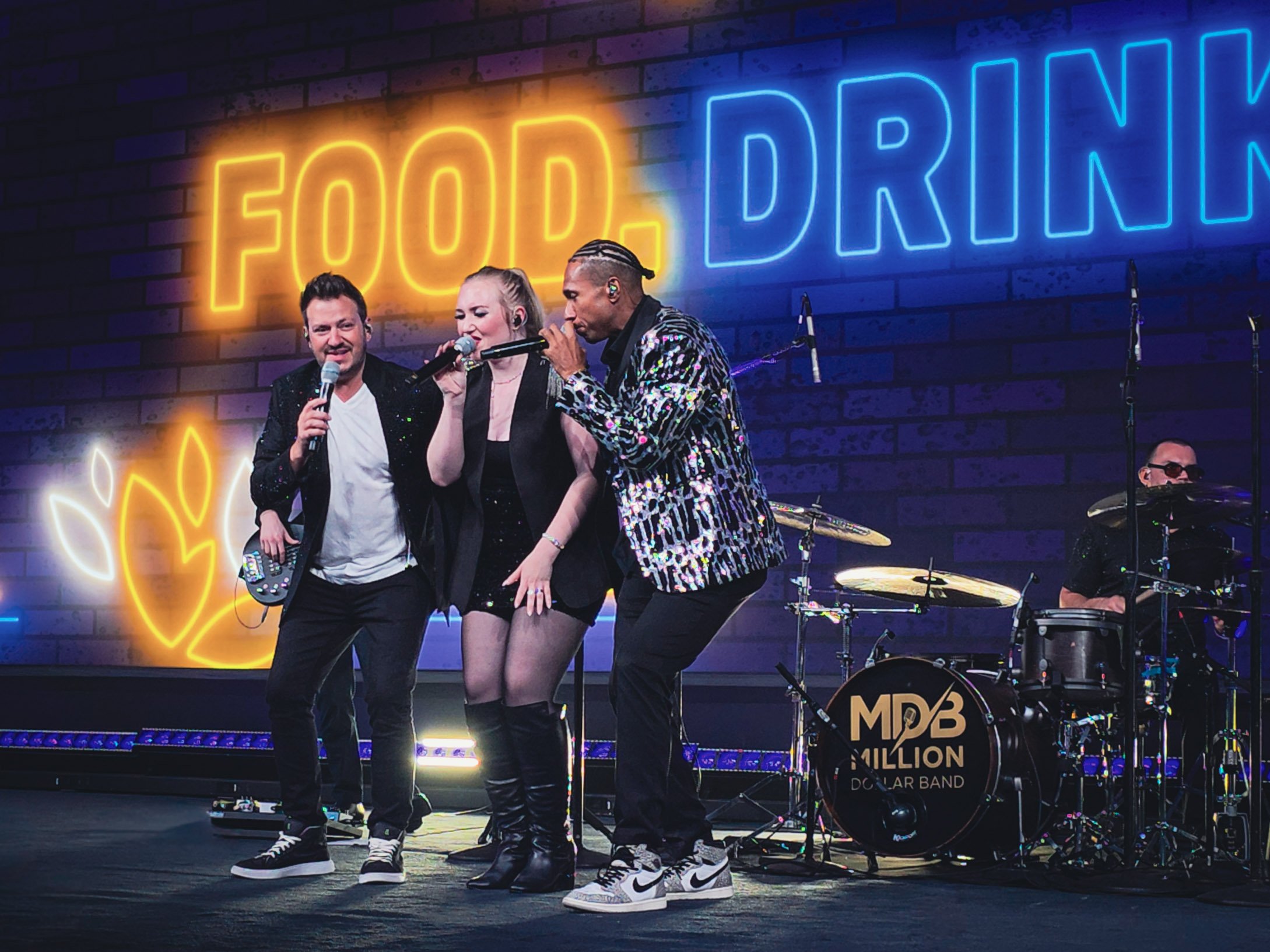 MDB showing band playfulness and on-stage chemistry at an event in Las Vegas