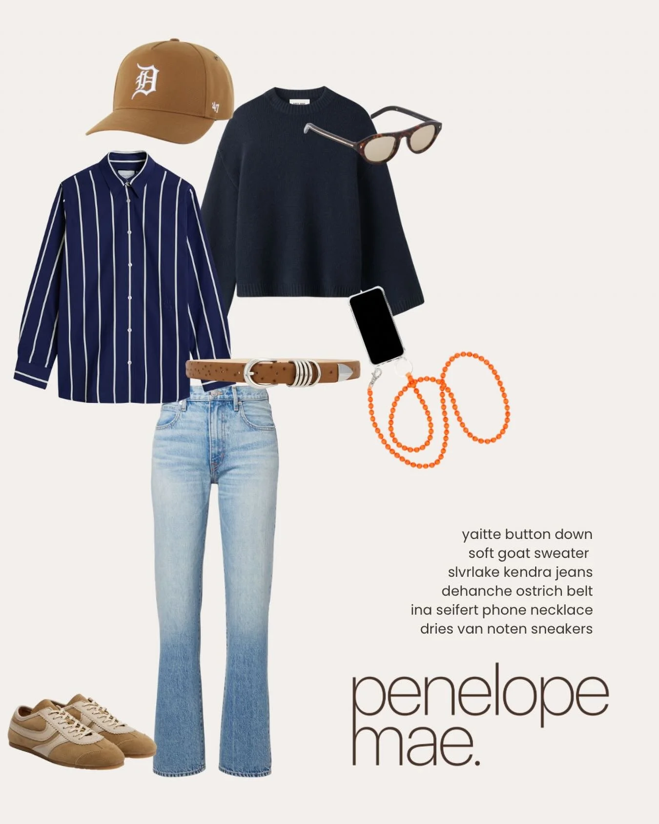 what would we wear if we were heading down for opening day&hellip;.
denim from @slvrlake.denim 
obviously a @yaitte_ button down
@softgoatcashmere sweater to wrap over our shoulders
@dehanche__ ostrich belt

and fabulous accessories!
@inaseifart phon