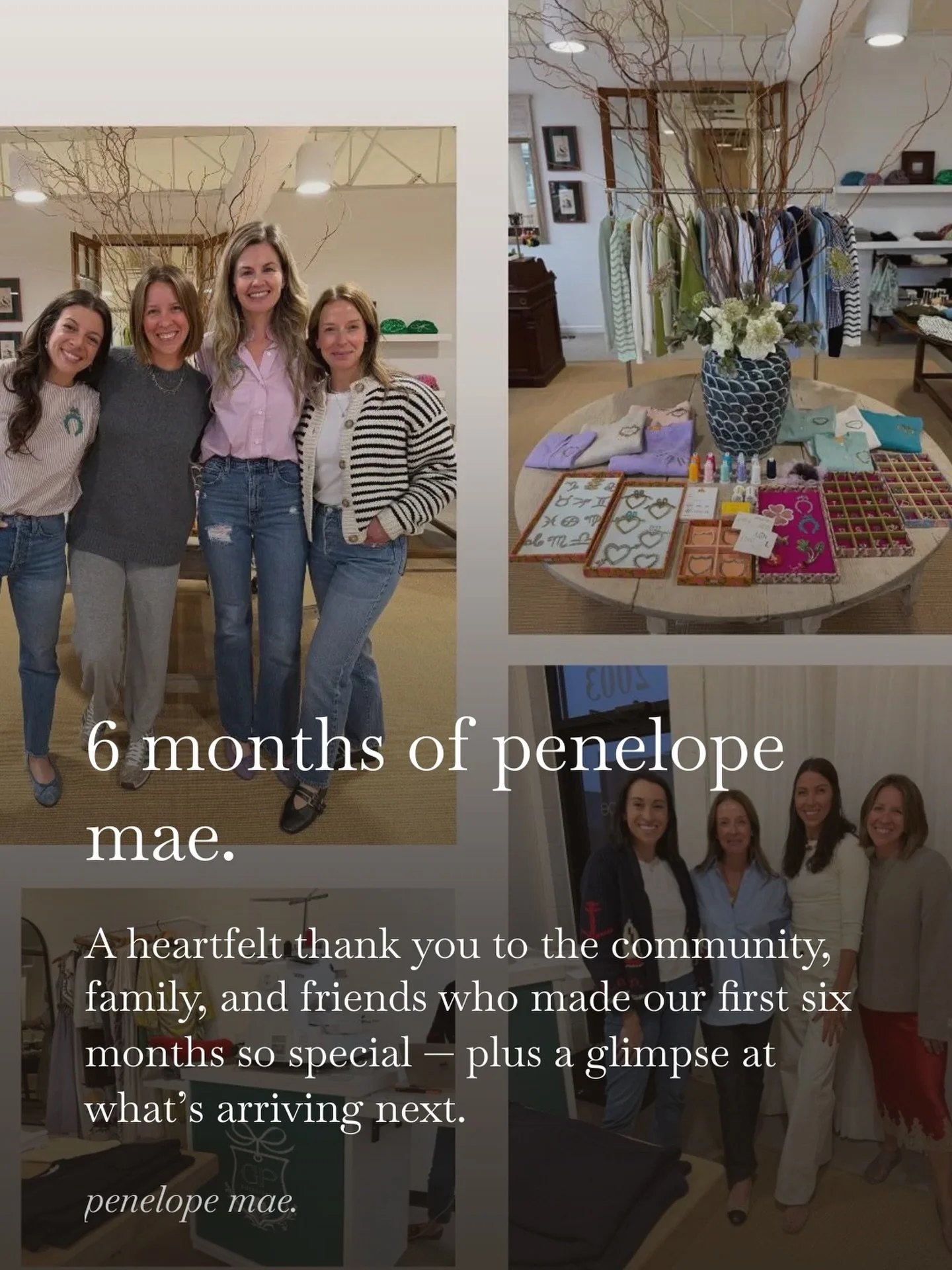 6 months of penelope mae. 🤎  Thank you for the warm welcome, the support and for making these first 6 months so special.  We feel incredibly lucky to spend our days discovering beautiful pieces and helping you style them. So much more to come! See y