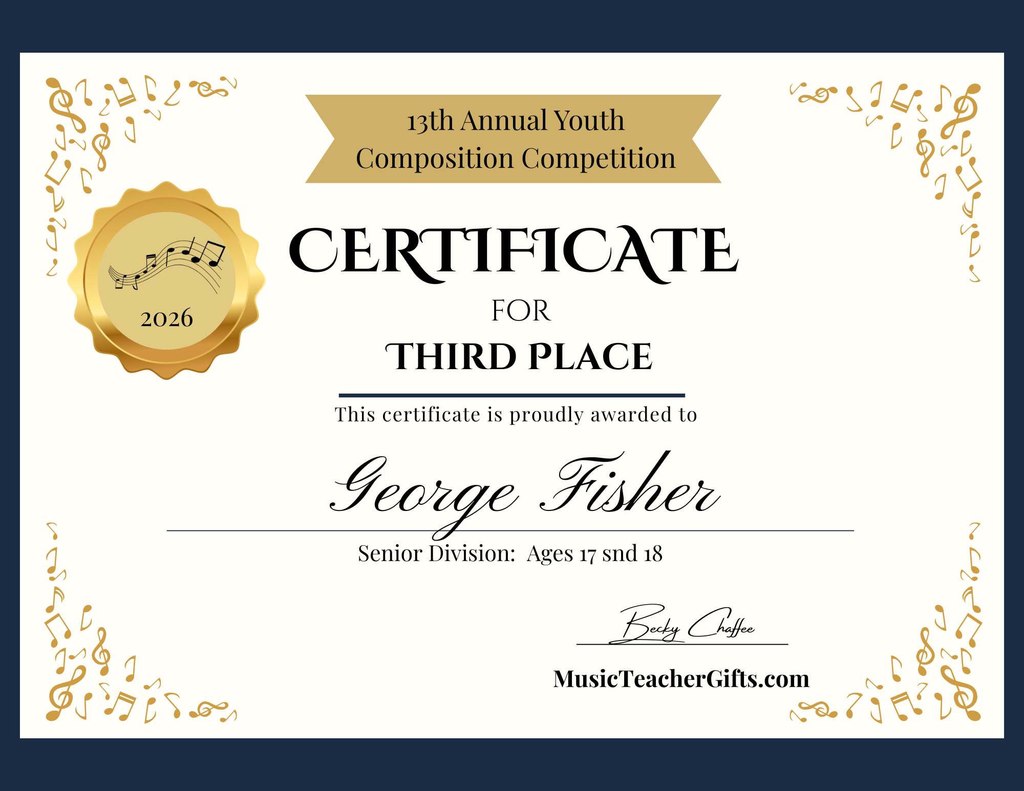 MusicTeacherGifts.com 13th Annual Competition - 2026