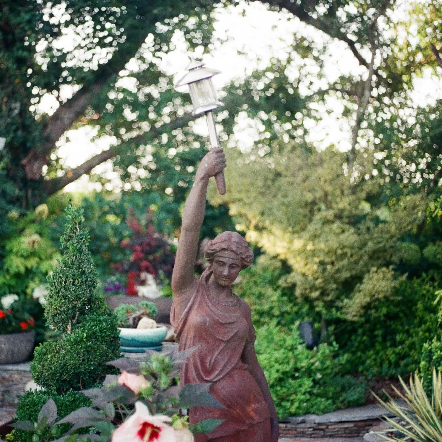 Mixed elements from sculpture to custom plant pots to patio hardscaping&hellip; The garden as a sanctuary