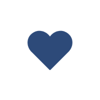 Black outline of a person with a blue heart in front of them