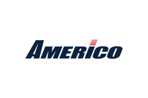Americo logo with stylized text and a red accent.