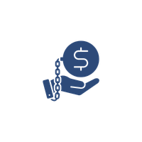 An illustration of a hand holding a letter S inside a circle and chain links attached to it.