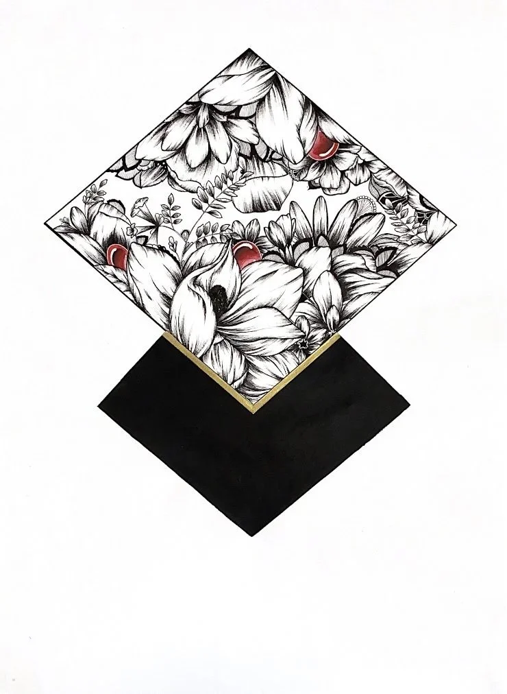 Géométrie Florale
Format A3
Encre
Gouache