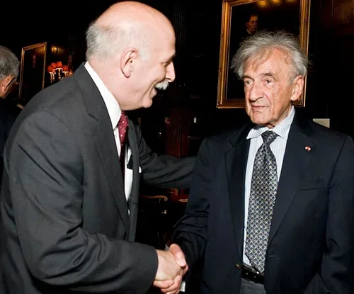 Elie Wiesel
Twenty years ago, Golden had interviewed Elie Wiesel by phone, and Wiesel later wrote a very kind review of Golden’s Quiet Diplomat , but this was the first time Golden had a chance to speak with the Nobel Laureate in person.