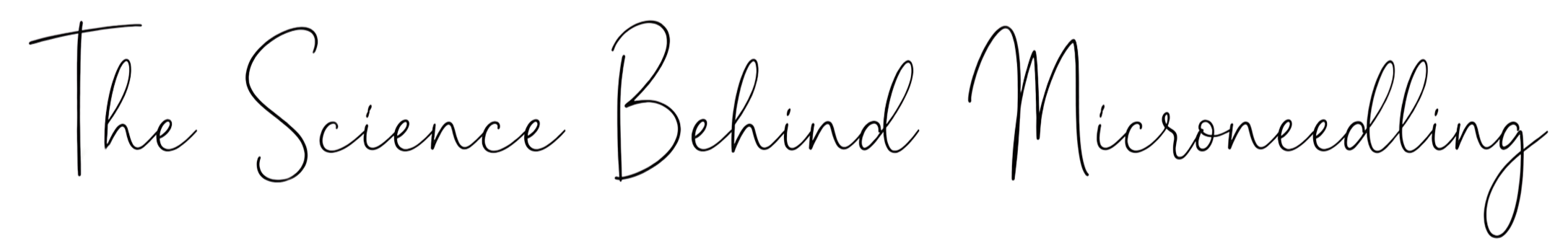 Stylized text that reads 'The Science Behind Microblading.'