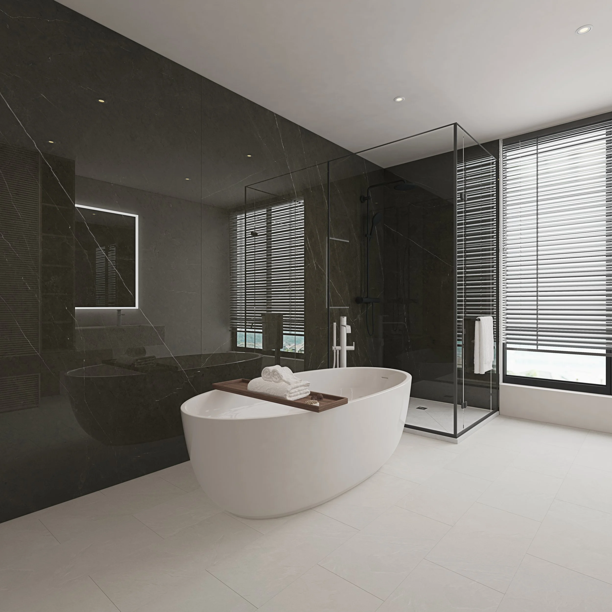 Carrelo 2500x1500x8 mm - Finition Marbre Noir - CAR25001150MN