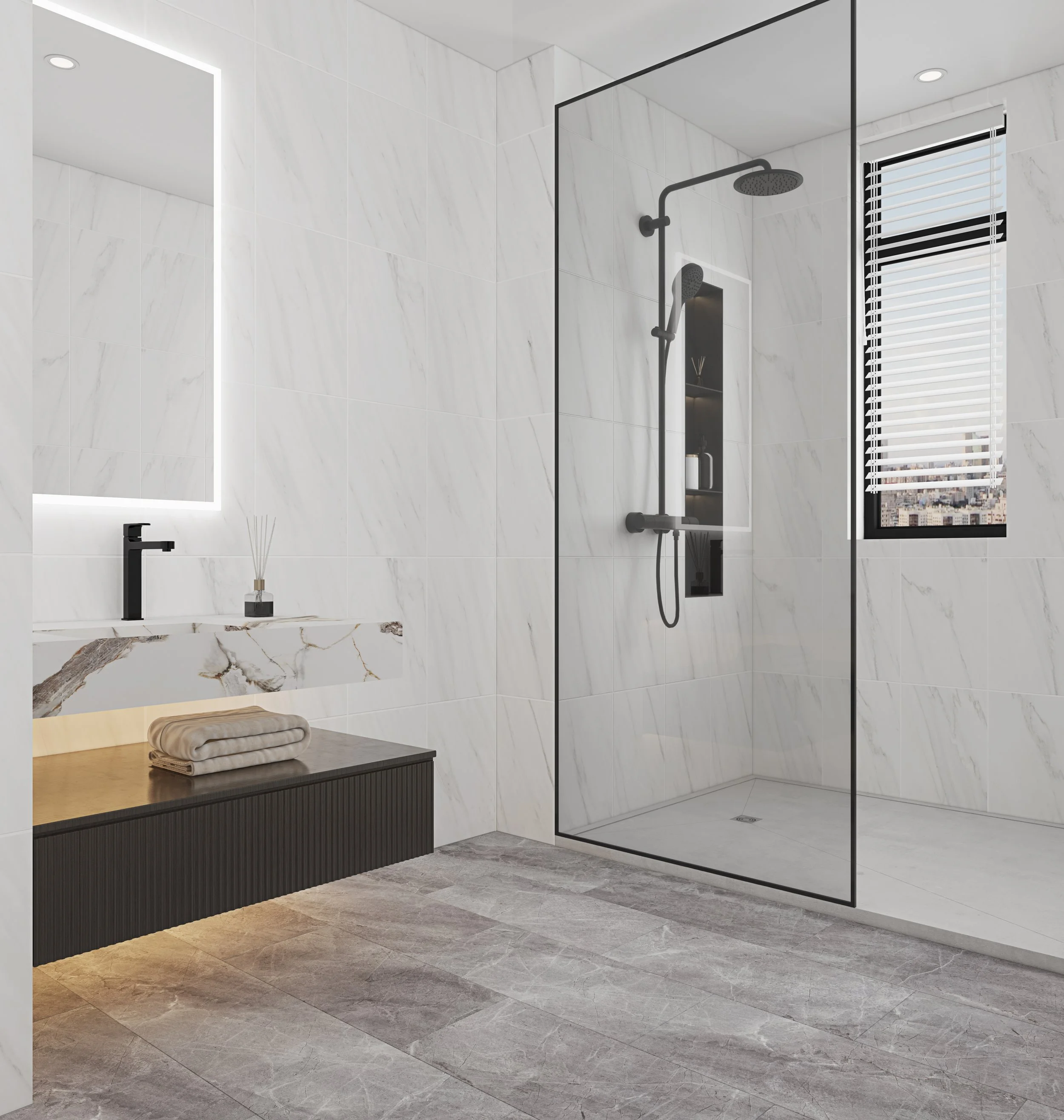 Carrelo 600x900x8 mm - Finition Marbre Blanc - CAR45x30MB
