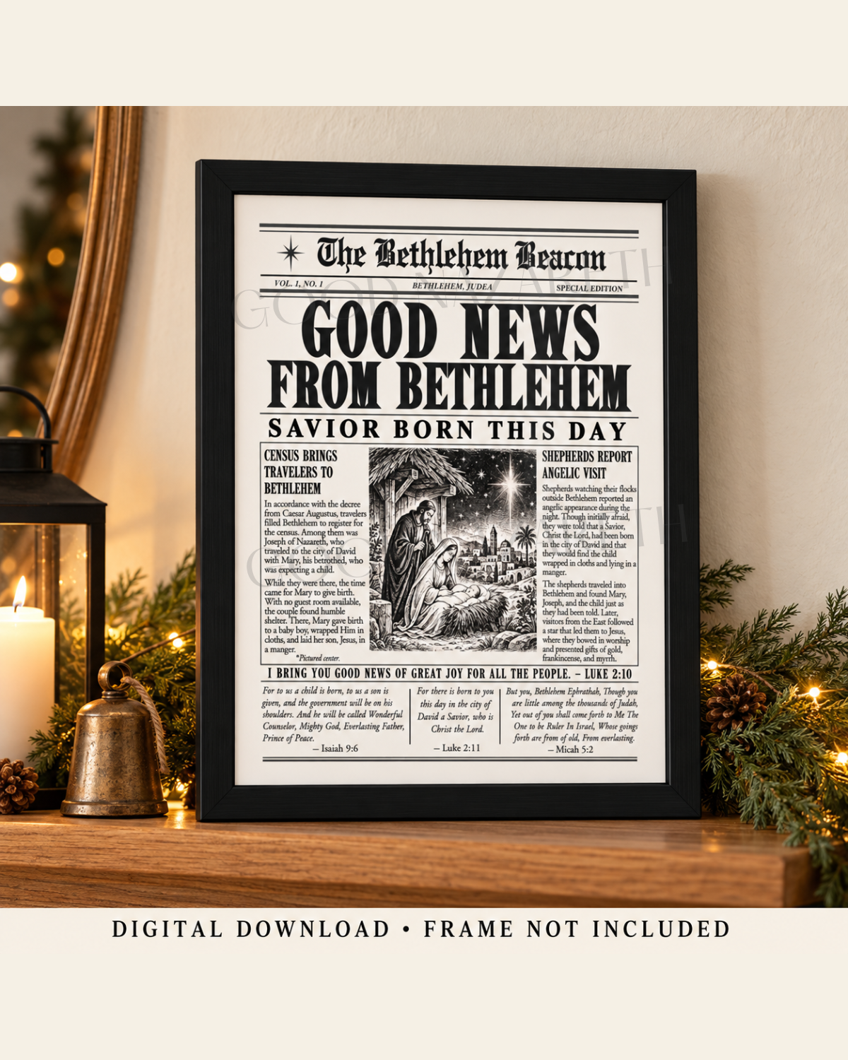 Bethlehem Digital download in frame  on mantel.png