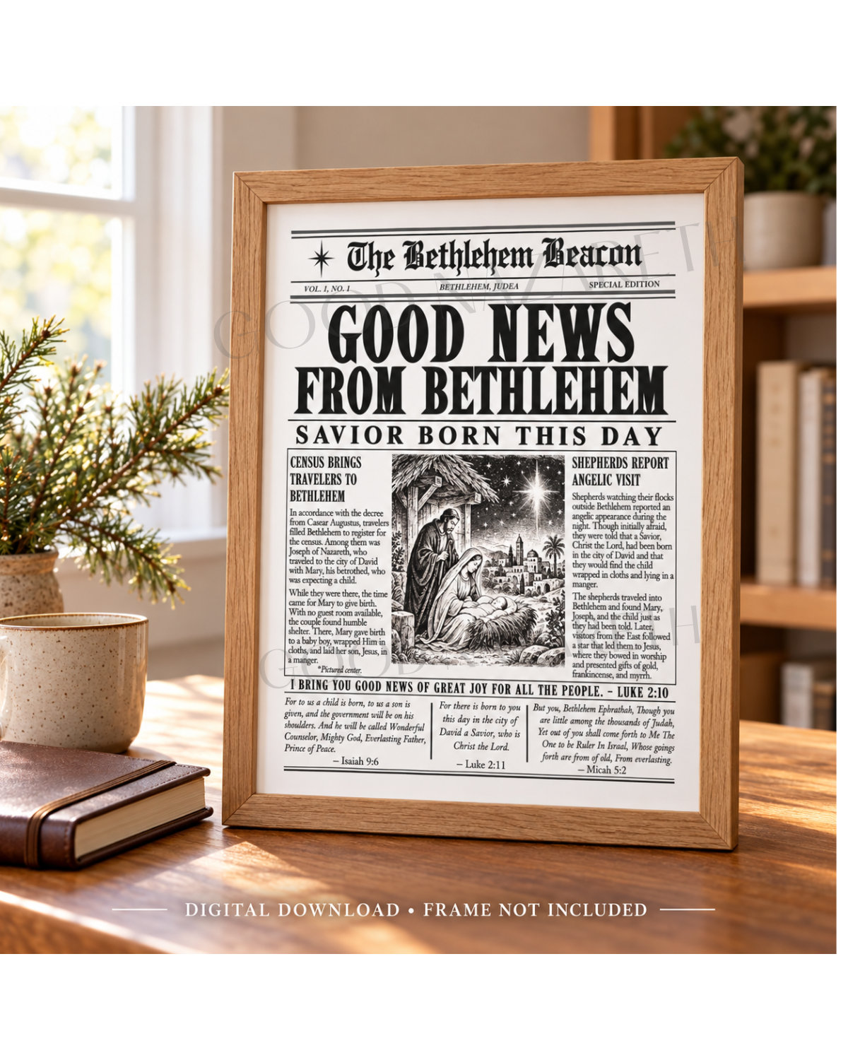 Bethlehem Digital download in frame  on desk.png
