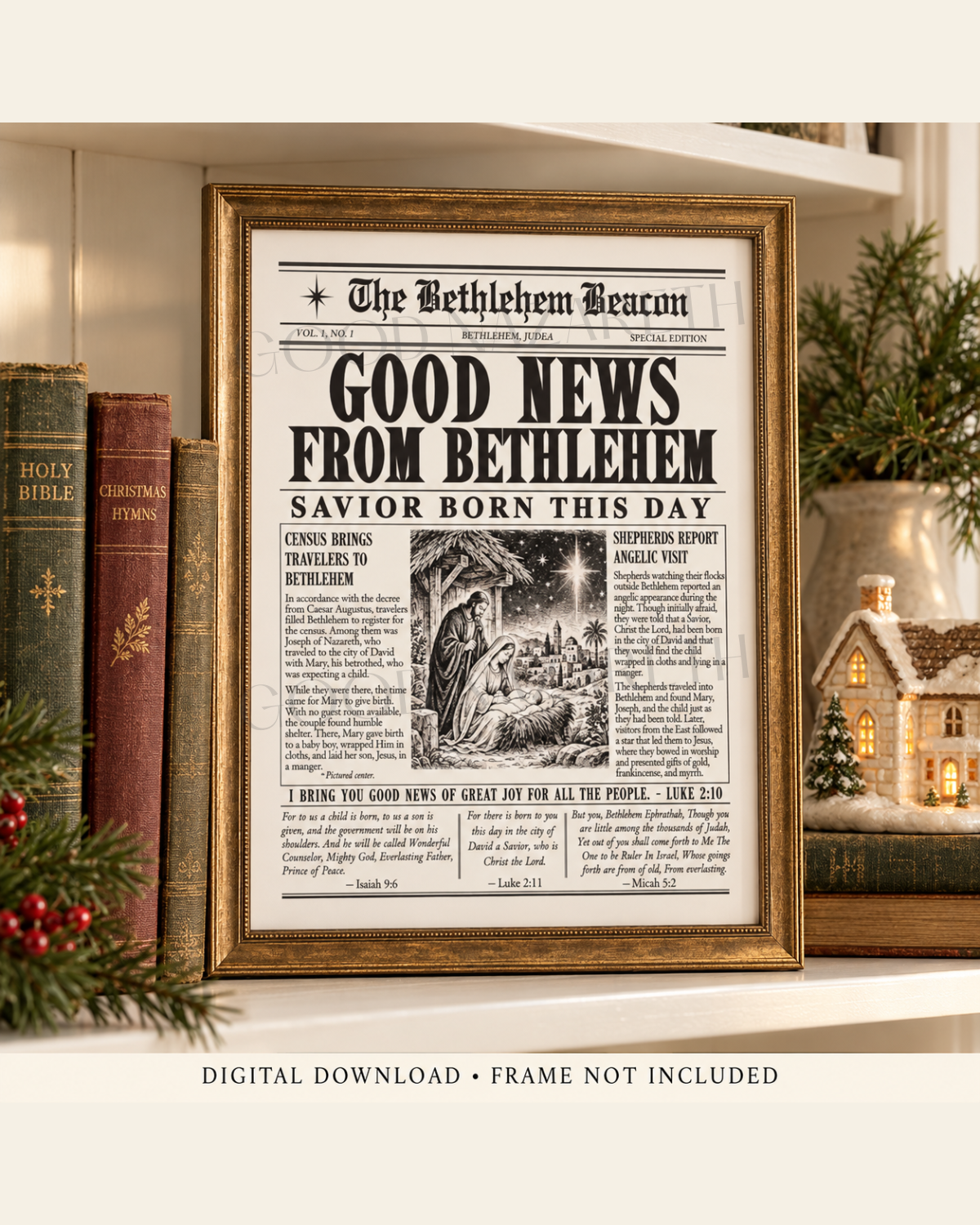 Bethlehem Digital download in frame on shelf.png