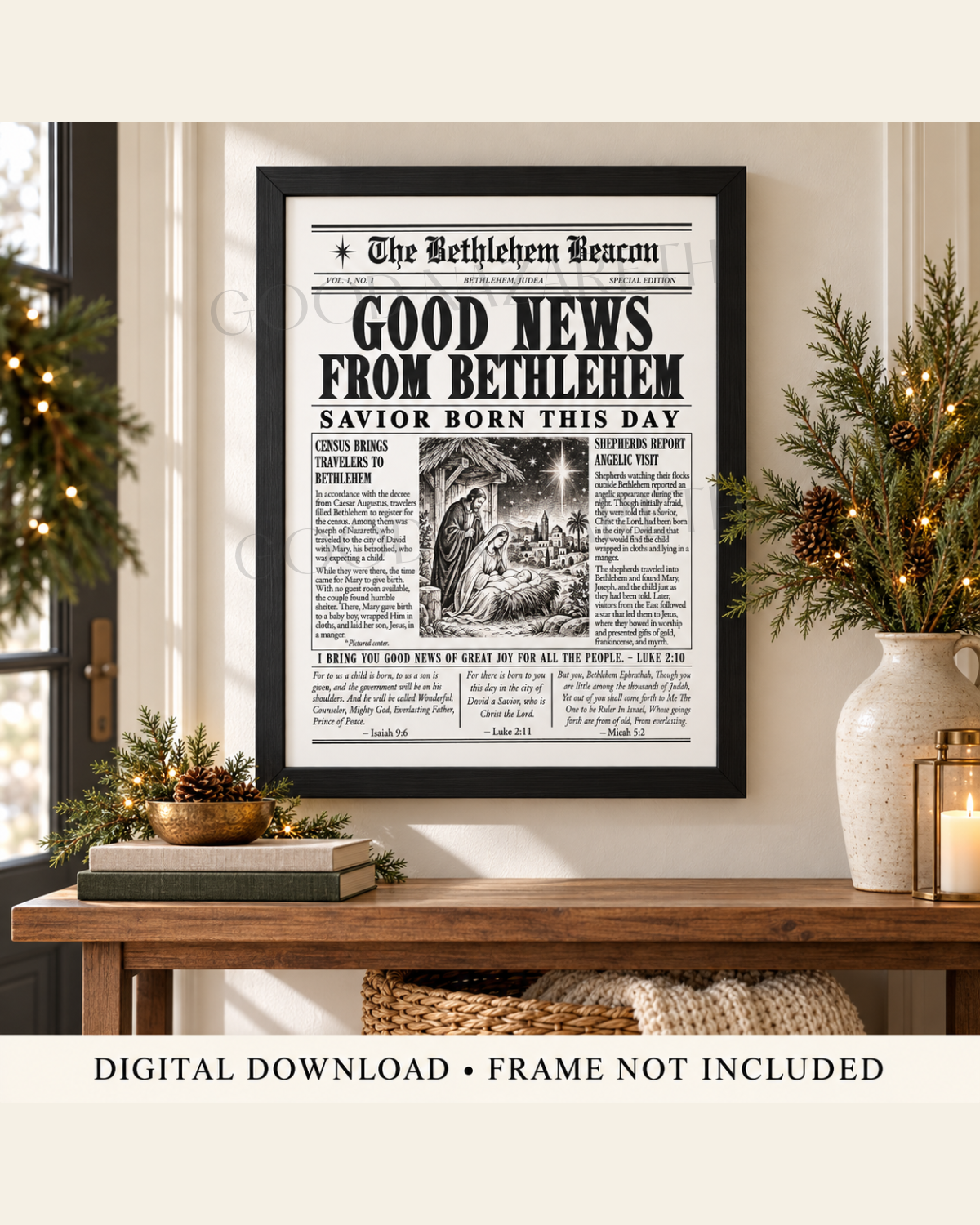 Bethlehem Digital download in frame  hug on wall.png