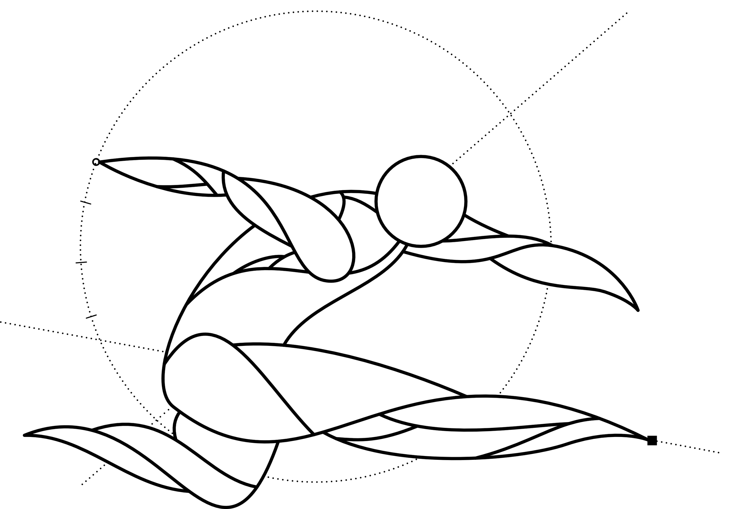 A black and white line art image of a hurdler mid-jump.