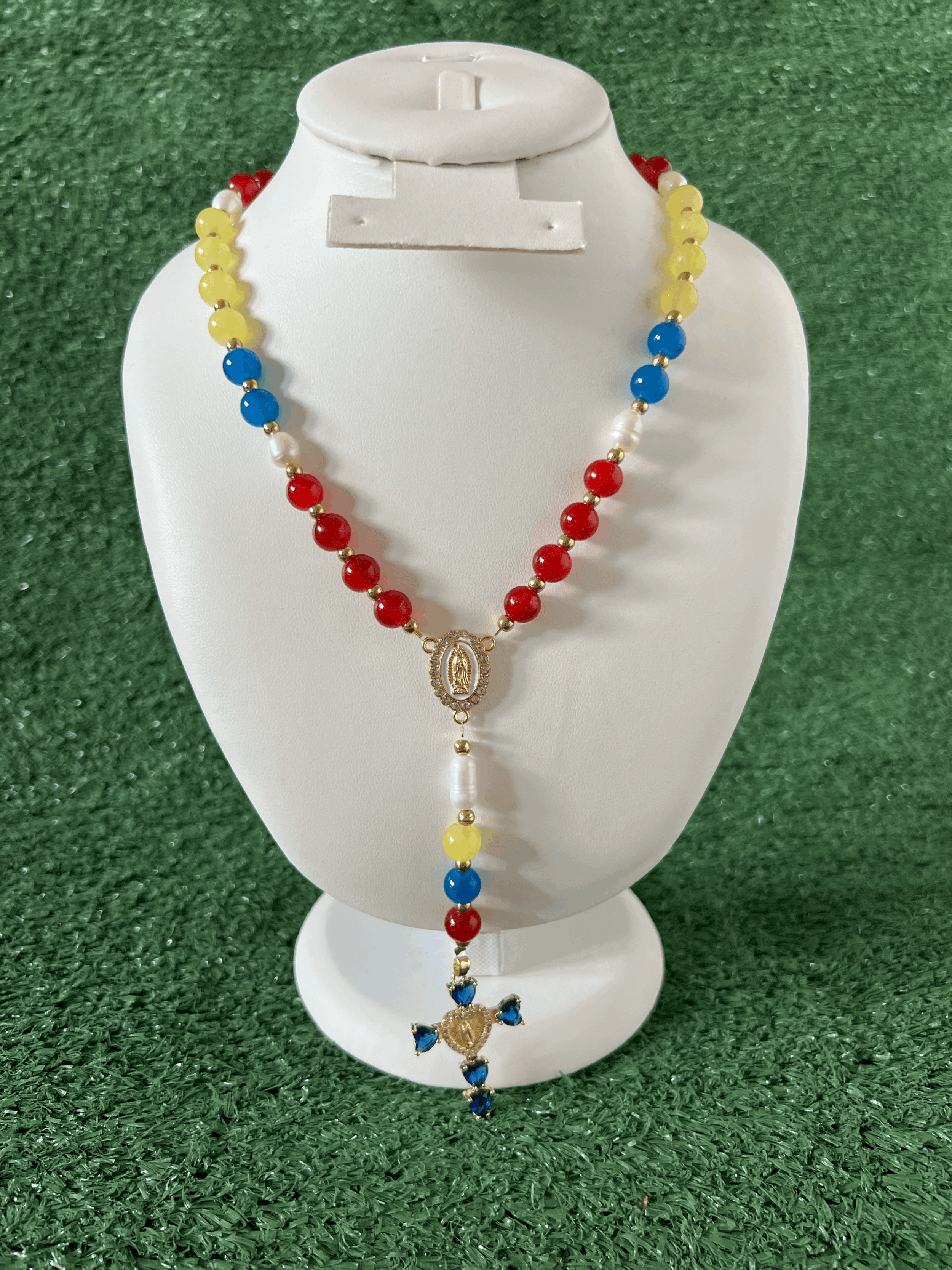 World Cup Special: La Tri Blue Stone Heart Cross Faith Strand