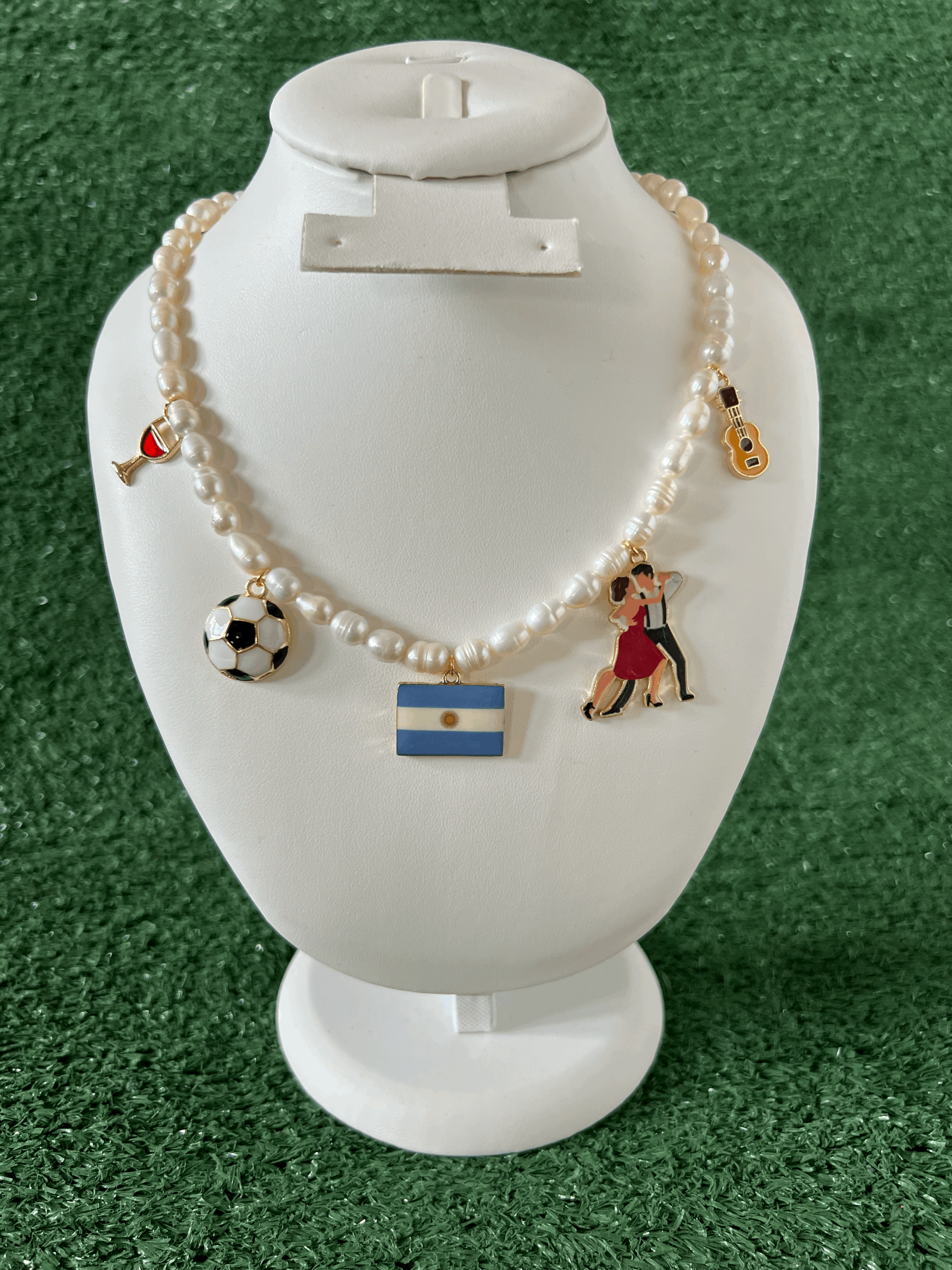 Argentina Heritage Pearl Charm Necklace
