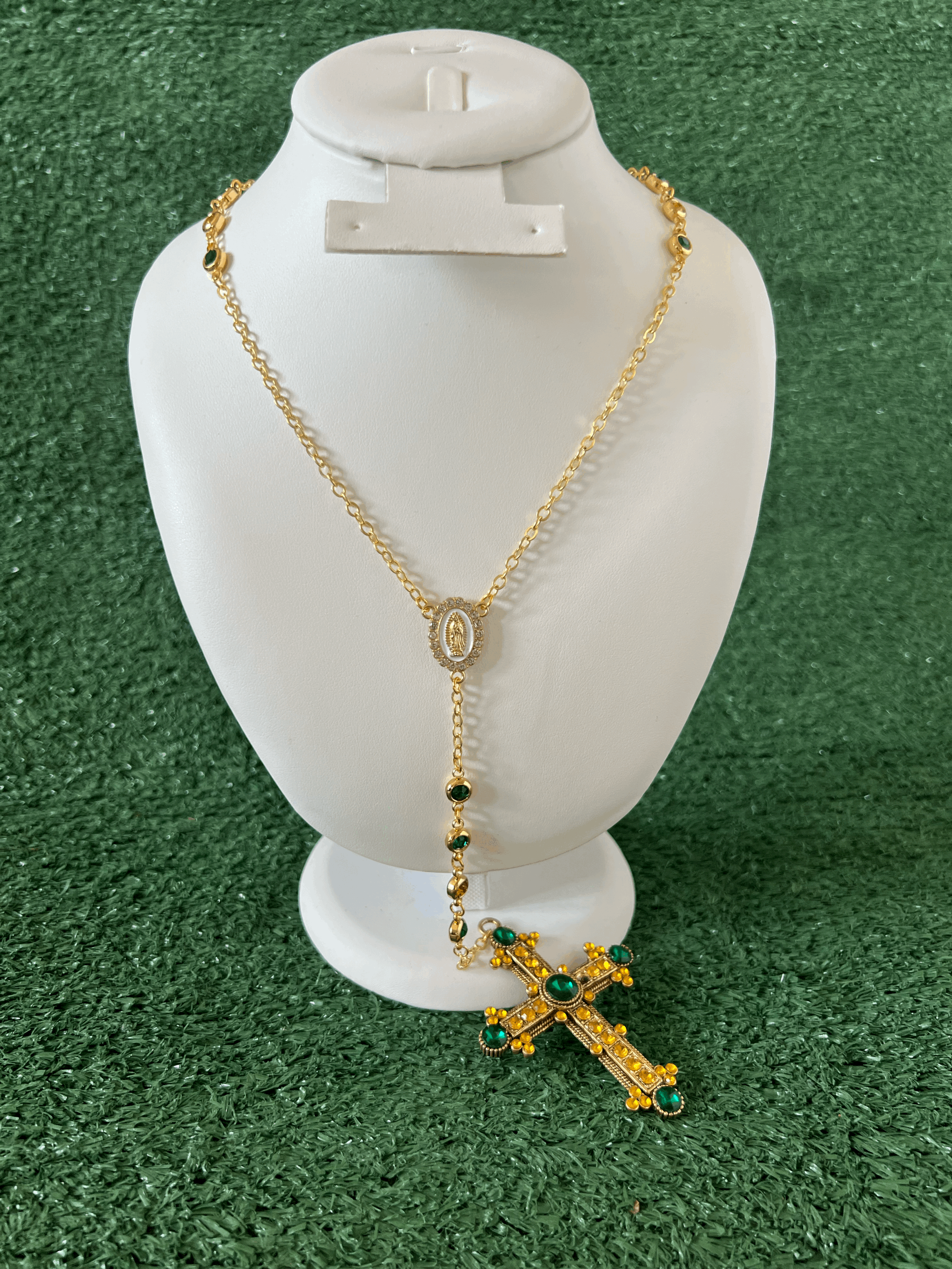 Brazil Cristo Heritage Rosary Lariat Necklace
