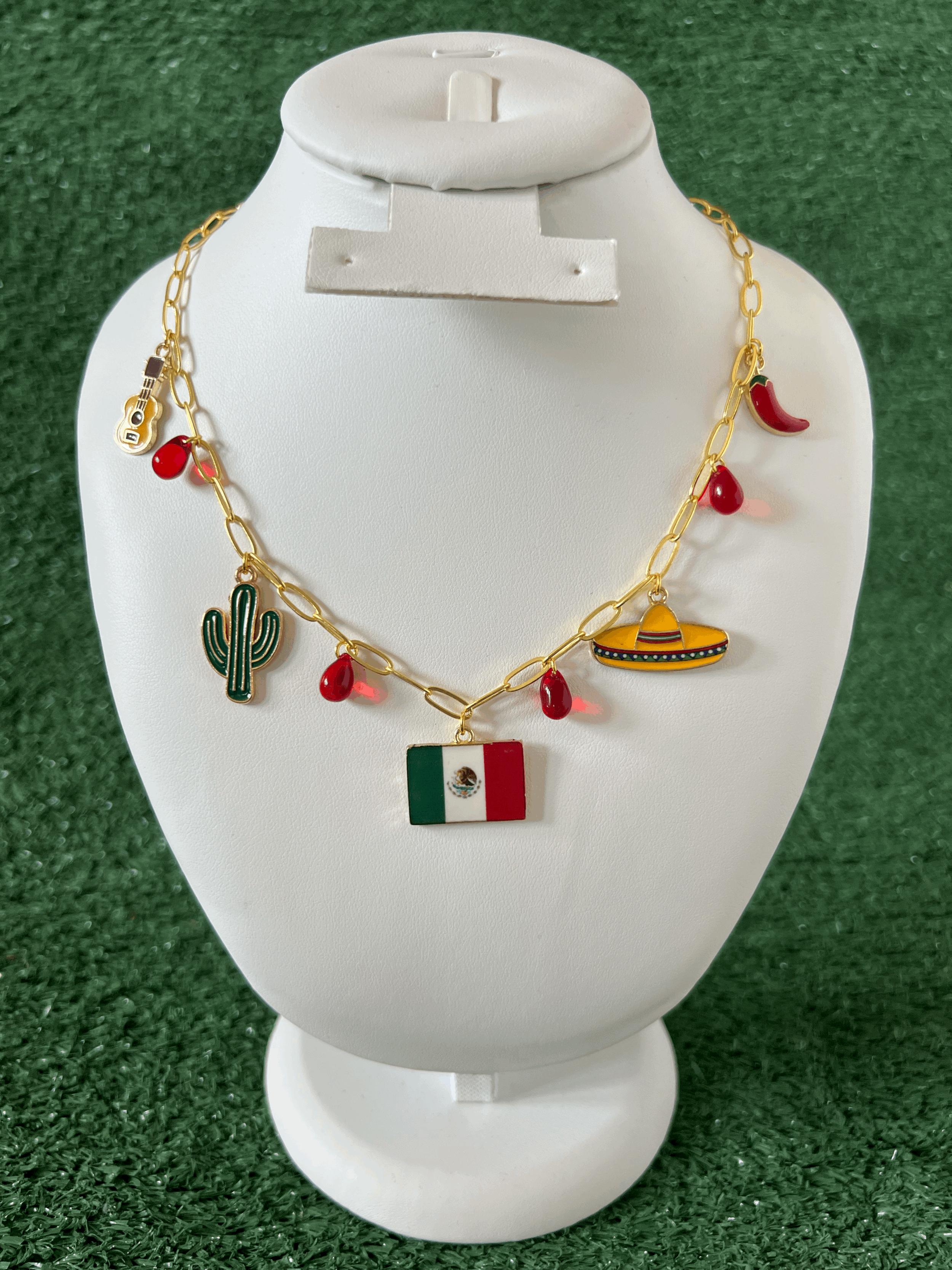 The Ultimate Mexico Sombrero & Cactus Story Chain Necklace