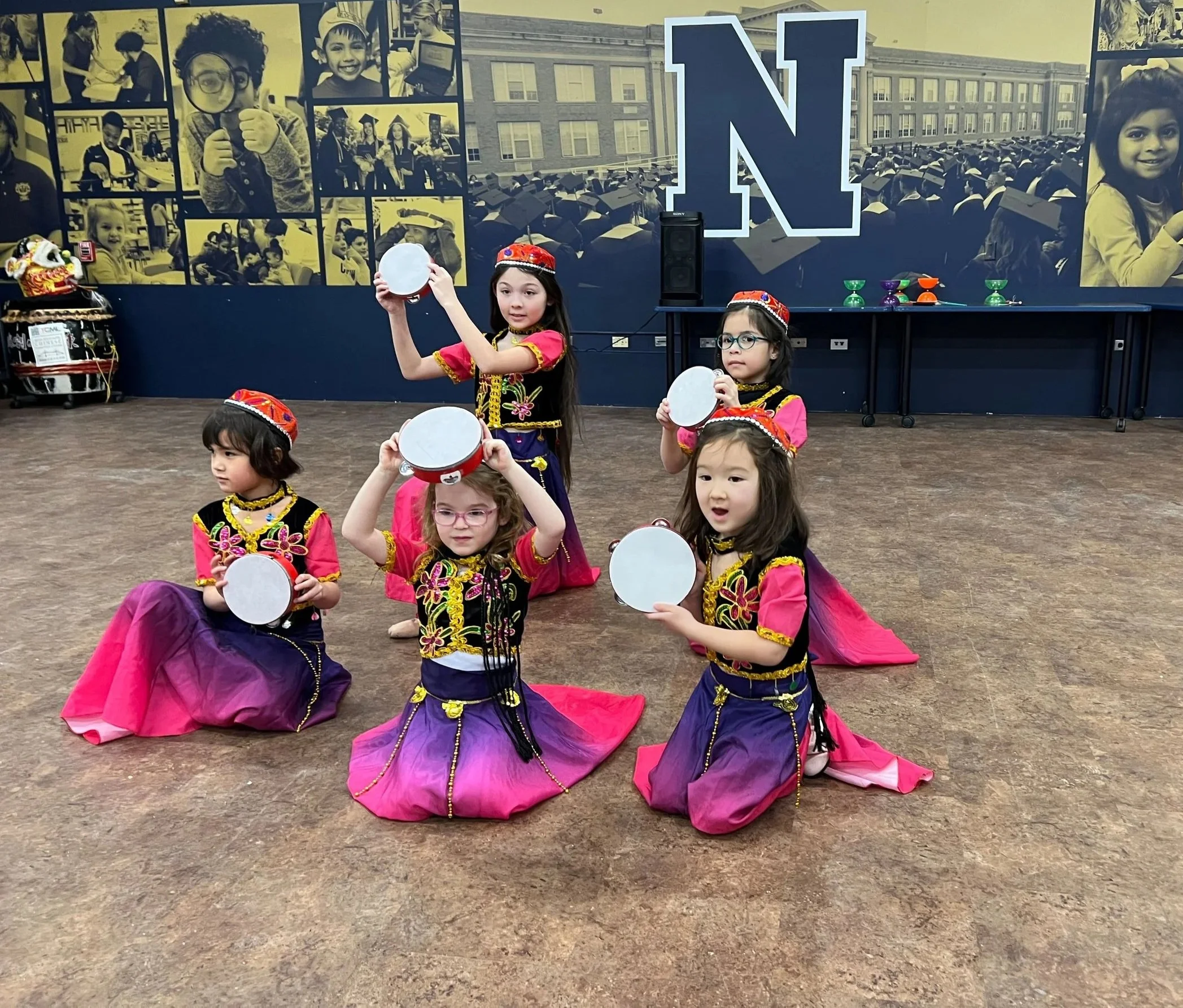 Mid-Hudson Chinese Language Center children in costumes at a performance.