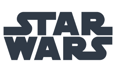 Star Wars logo in black.