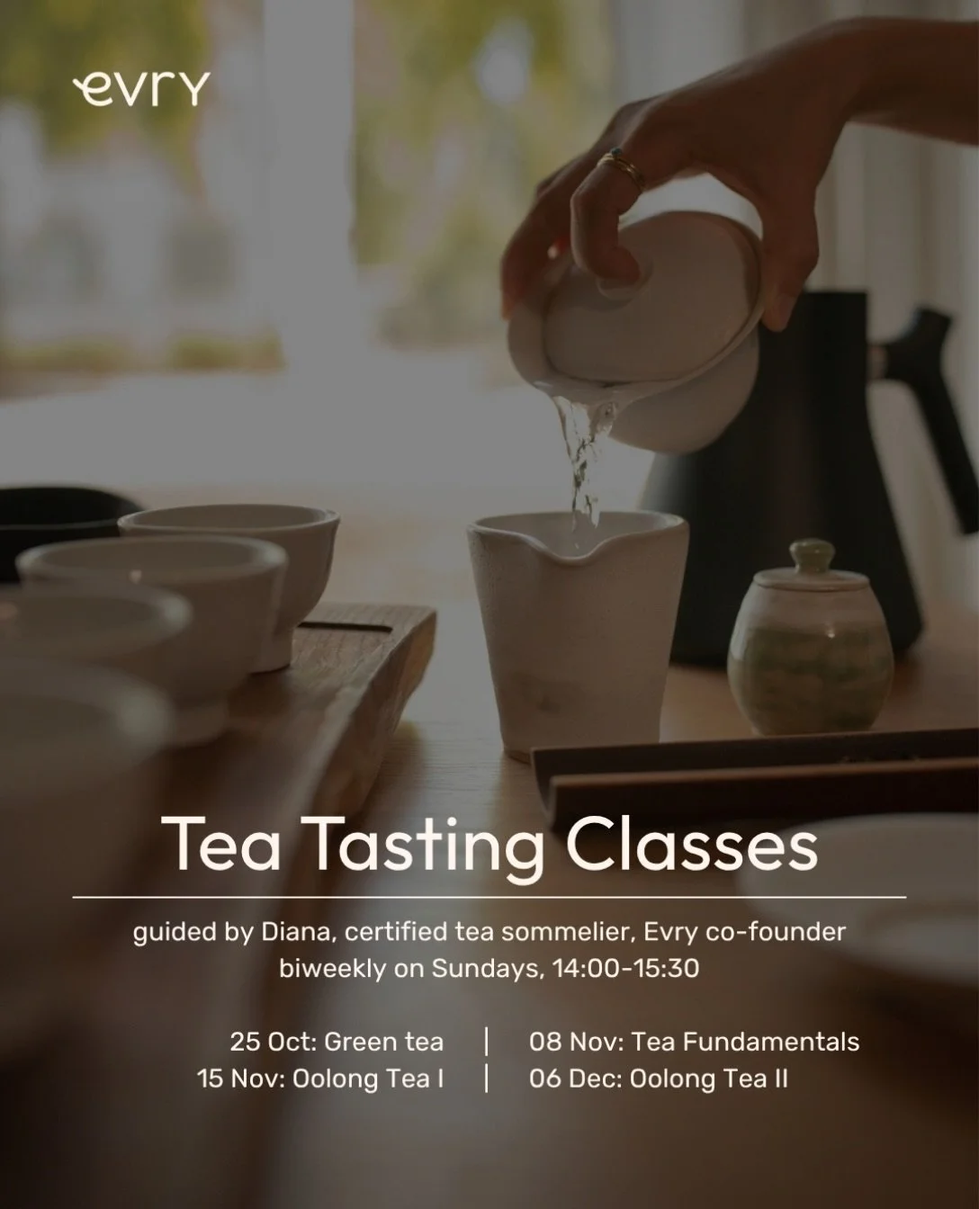 Biweekly Tea Classes in Zurich 🍵

We have four tea classes left in 2026! 
Join Diana, a certified tea sommelier, to learn how to brew and taste tea and demystify East Asian tea culture.

📆 Sundays 14:00-15:30
Oct 25, 2026 | Green Tea: Pure Loose-Le