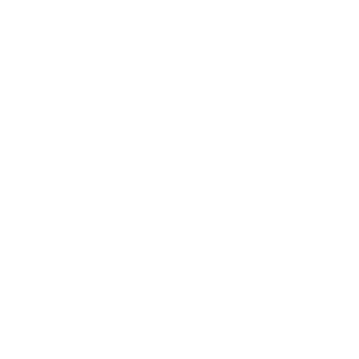 Icon of an excavator in white on a black background.