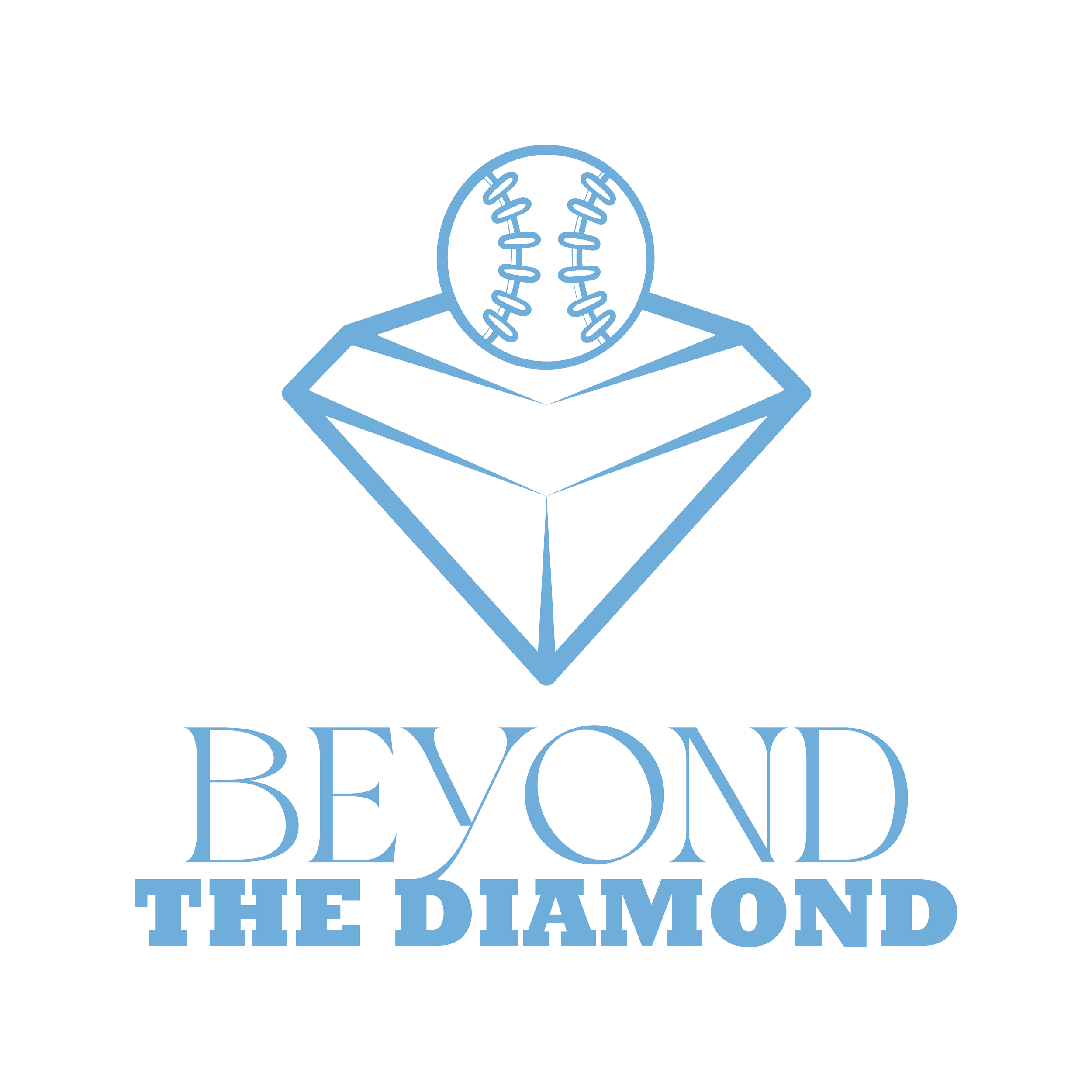 The image features a stylized outline of a baseball and a blue box with text in a mix of uppercase and lowercase letters, reading: 'Trust but Verify, Be Patient, The Diamond is Eternal.'