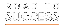 Road to success text with black background