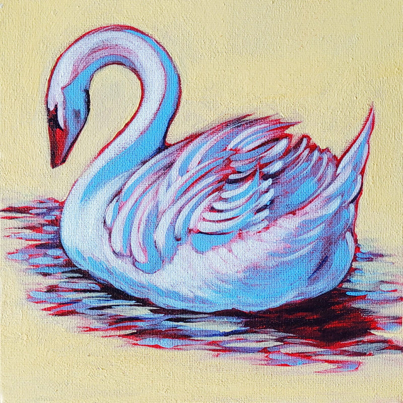 Mini Swan, 2026, 8x8"