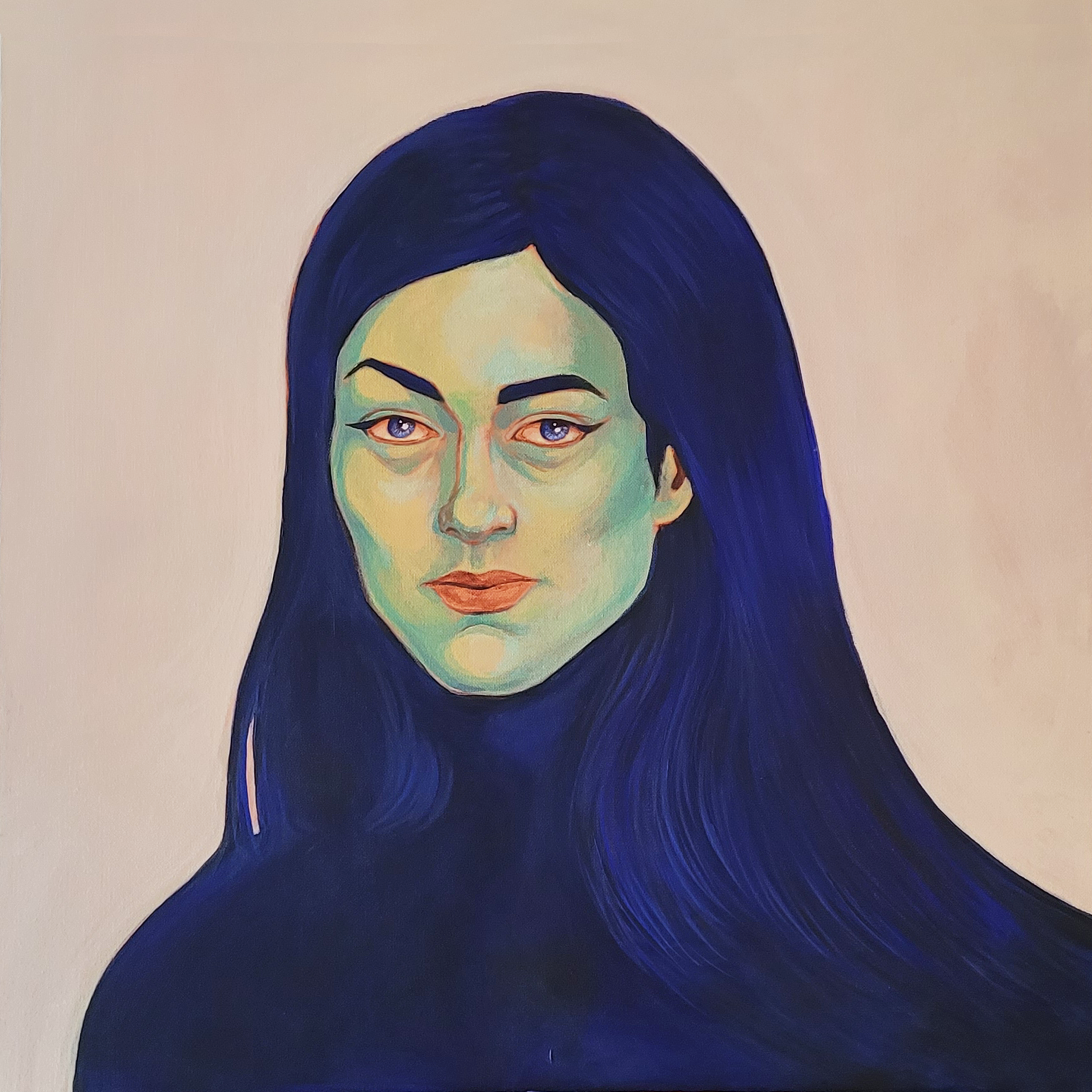 One Day The Mask Will Be Your Face, 2025, 24x24"