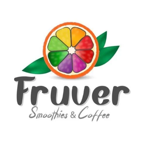 Fruver Smoothies & Coffee logo featuring colorful fruit slice graphic with green leaves.