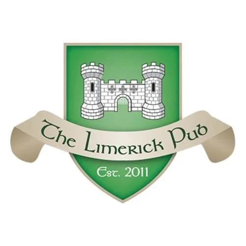 The Limerick Pub logo featuring green crest with castle illustration and “Est. 2011” text.