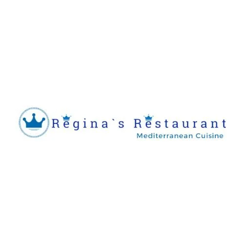 Regina’s Restaurant logo with crown icon and “Mediterranean Cuisine” text.
