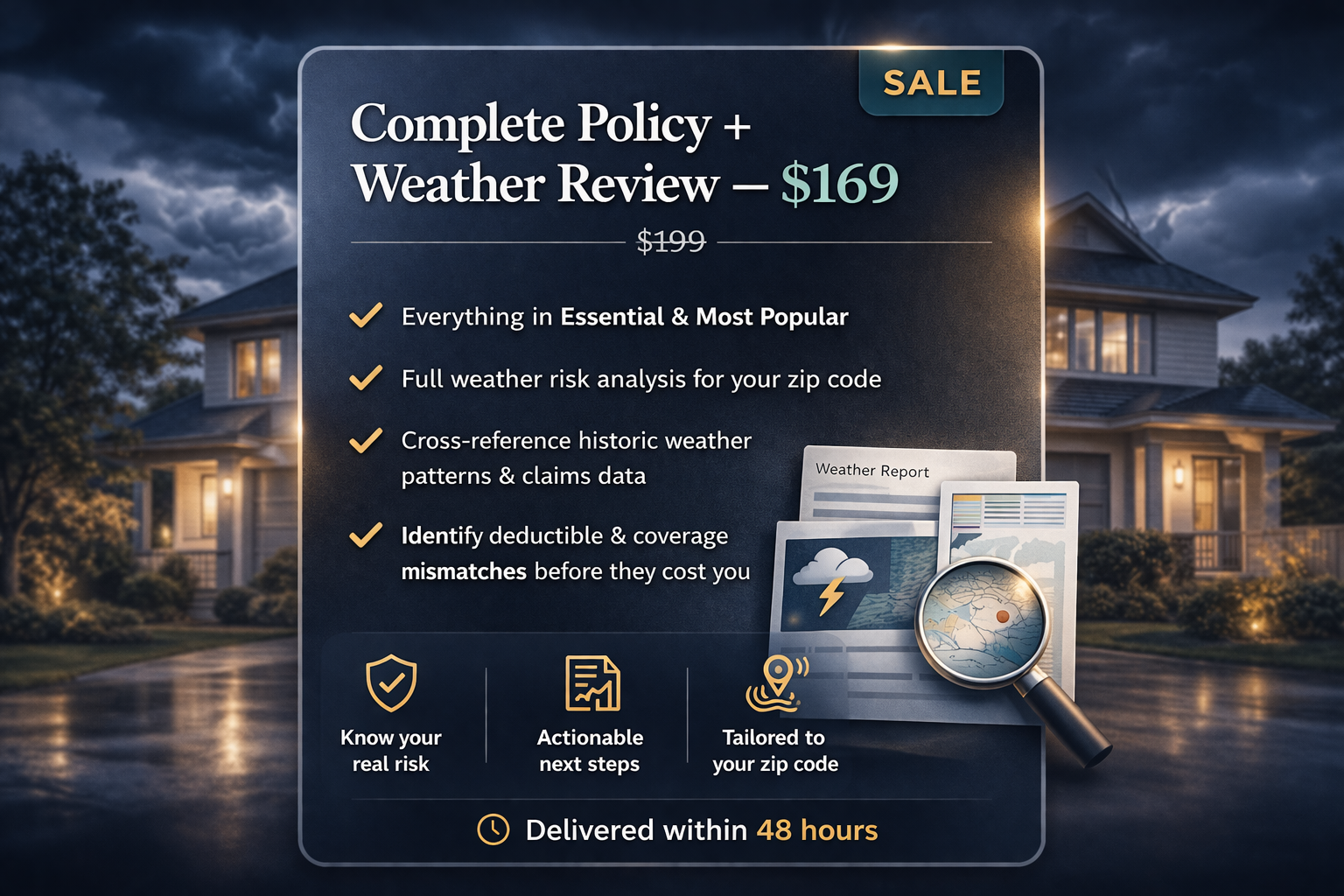 Complete Policy + Weather Review — $199