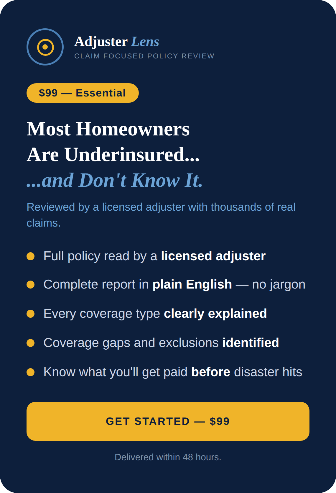 Essential Policy Review — $99