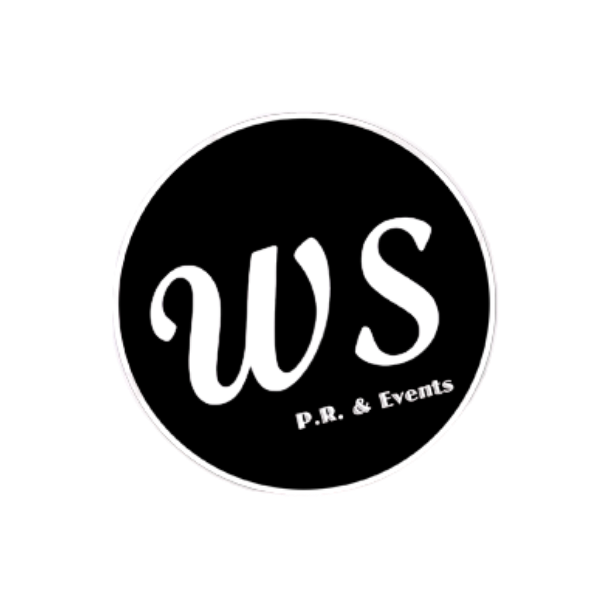 Close-up of a black circle with white text that reads 'O' and some smaller text beneath it, likely a logo or brand mark.