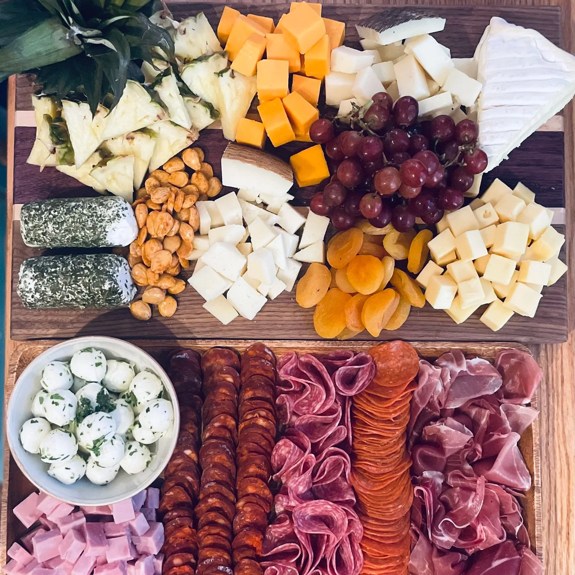 Charcuterie Board of meats, cheeses and fruits
