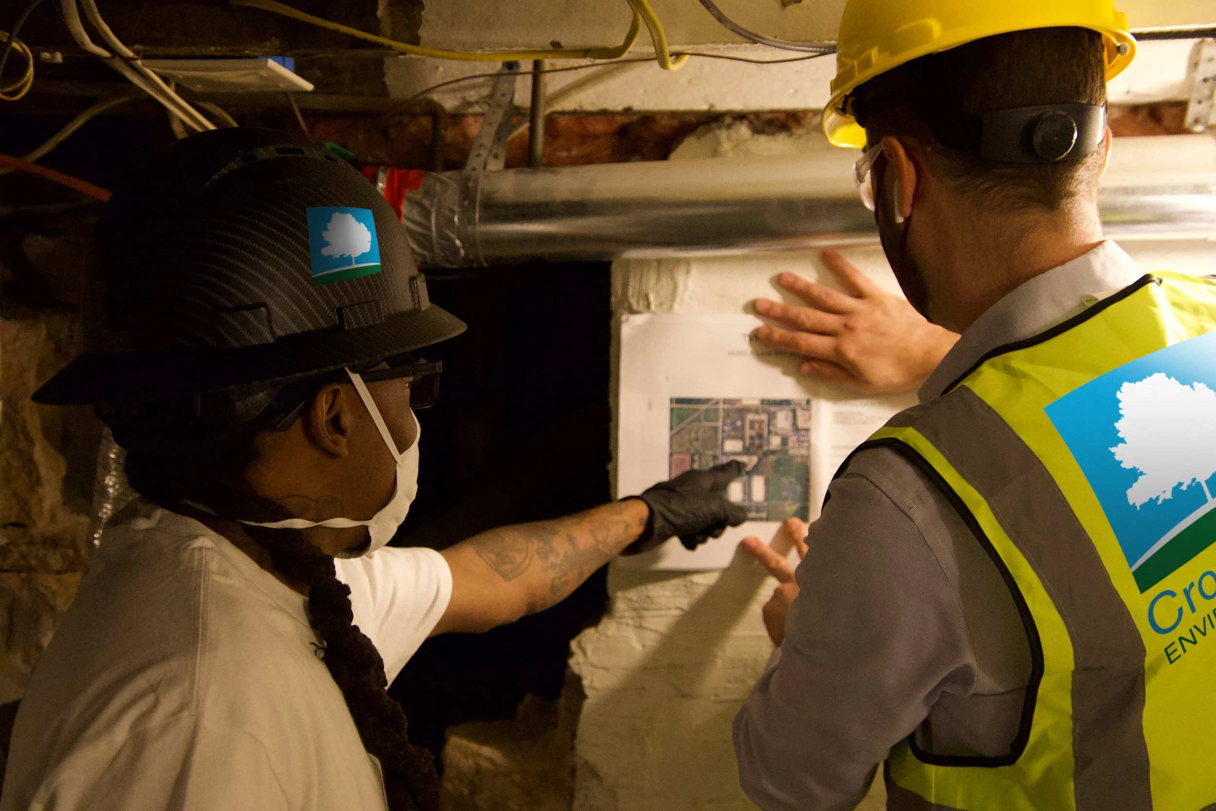 Cromwell staff discussing energy retrofits
