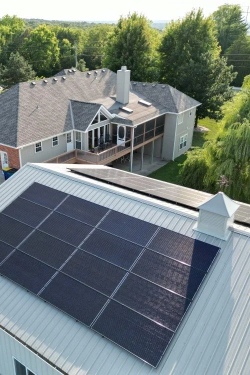 Solar panels installed on a home roof.
