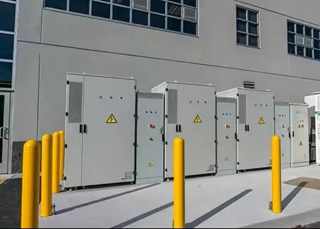 A commercial battery energy storage system.