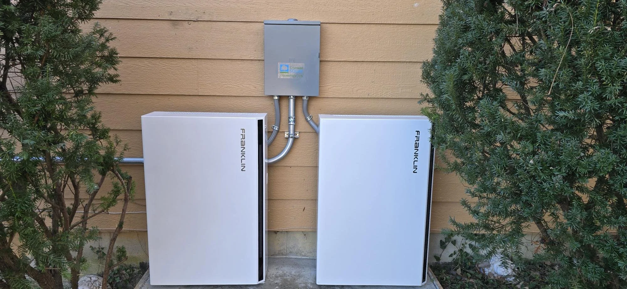 FranklinWH batteries installed on a home by Cromwell
