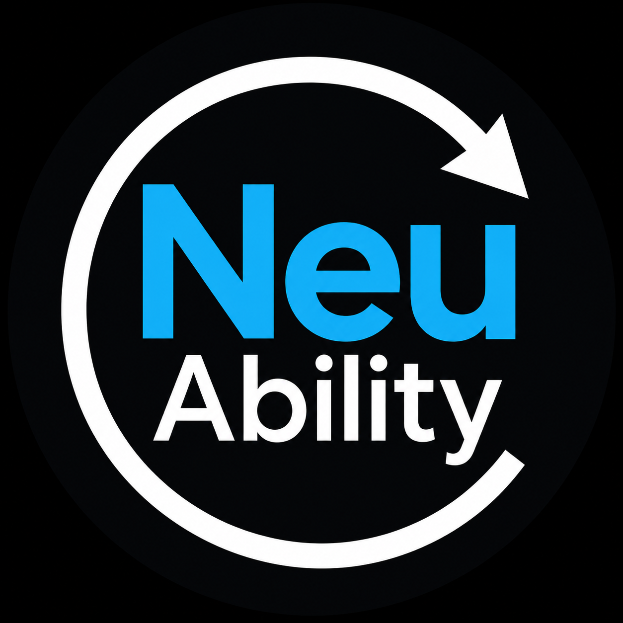 Text reading 'New Ability' inside a circular arrow on a black background.